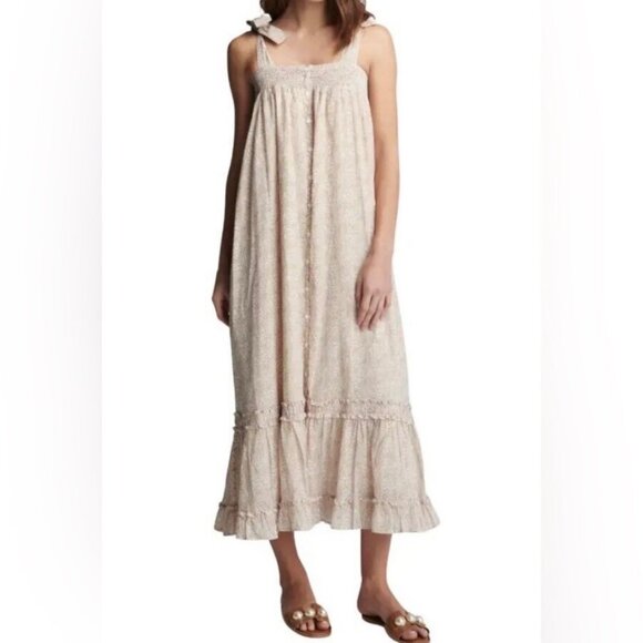 NEW Sundays Delilah Dress Wildflower Print Tan White Orange Size Small NWT - Picture 1 of 6